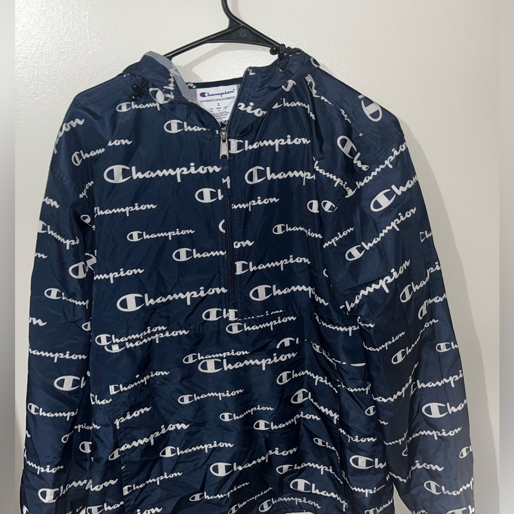 Champion Logo Zip Hooded Windbreaker